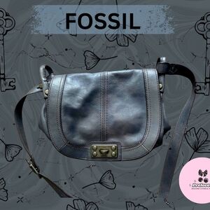 Fossil Dark Brown Leather Crossbody Bag